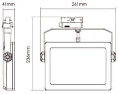 Light Impressions Deko-Light koľajnicový systém 3-fázový 230V Flood SMD, 30 W, 4000 K, biela 220-240V AC/50-60Hz 30,00 W 4000 K biela RAL 9016 261 mm 707140
