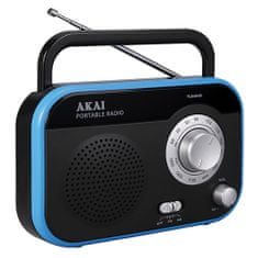 Akai Prenosné rádio , PR003A-410 Black, AM/FM, 1 W RMS