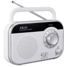 Akai Prenosné rádio , PR003A-410 White, AM/FM, 1 W RMS