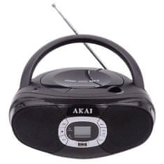 Akai Prenosný CD prehrávač , BM004A-614, BT, AM/FM rádio, LCD, USB, 2x1 W RMS