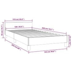 Vidaxl Rám postele s čelom bledosivý 100x200 cm zamat