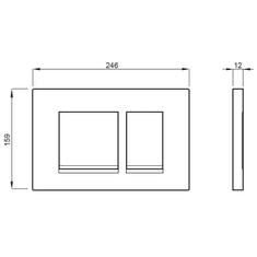 Schwab , SCHWAB CERES ovládacie tlačidlo, 246x159 mm, čierna mat, P67-0190-0250