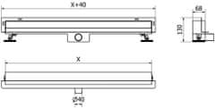 Mexen Flat wall žľab k stene 2v1 80 cm zlatý (1530080)