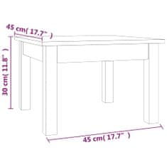 Vidaxl Konferenčný stolík čierny 45x45x30 cm borovicový masív