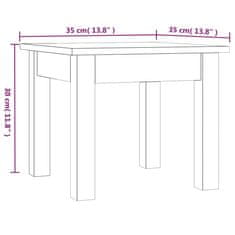 Vidaxl Konferenčný stolík 35x35x30 cm borovicový masív