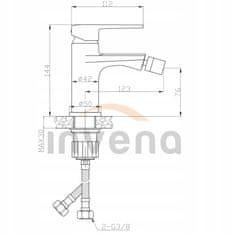 Invena Fira, stojanková bidetová batéria, čierna matná, INV-BB-71-004-V