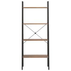 Vidaxl 4-poschodová rebríková polica tmavohnedá a čierna 56x35x140 cm