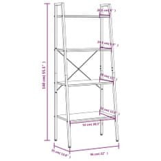 Vidaxl 4-poschodová rebríková polica tmavohnedá a čierna 56x35x140 cm
