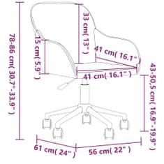 Vidaxl Otočná kancelárska stolička bledosivá zamatová