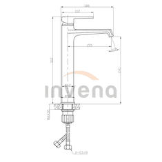 Invena Fira, vysoká umývadlová batéria, čierna matná, INV-BU-71-W04-V