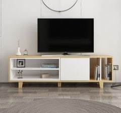 Hanah Home TV stolík Rosmar 160 cm dub/biely