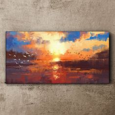 COLORAY.SK Obraz canvas Jazero Mraky Sunset 120x60 cm