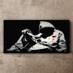 COLORAY.SK Obraz Canvas Nôž banksy čierna a biela 140x70 cm