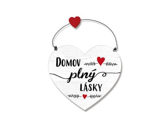 Nekupto Drevená ceduľa srdca Domov plný lásky Sladký domov