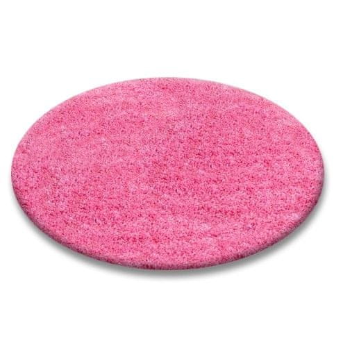 Dywany Lusczów Guľatý koberec SHAGGY HIZA 5 cm ružový