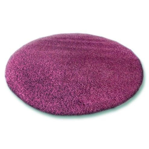 Dywany Lusczów Guľatý koberec SHAGGY HIZA 5 cm fialový