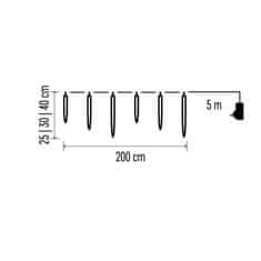 EMOS EMOS LED vianočná girlanda - cencúle, 6 ks, 3,6 m, vonkajšia aj vnútorná, studená biela DCPC06