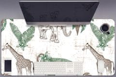 kobercomat.sk Pracovná podložka s obrázkom Žirafy a slony 90x45 cm 