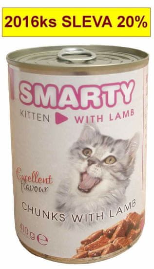 Smarty Cat Kitten Jahňacie chunks, konzerva 410 g