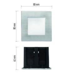 EMOS EMOS LED orientačné vstavané svietidlo 80 × 80, 1,5W teplá biela IP65 1545000090