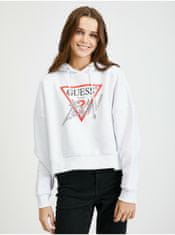 Guess Biela dámska oversize mikina s kapucňou Guess XS