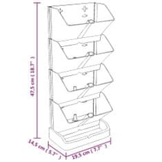 Vidaxl Súprava vertikálnych kvetináčov 4 ks antracitová polypropylén