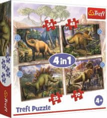 Puzzle Zajímaví dinosauři 4v1 - 35,48,54,70 dílků