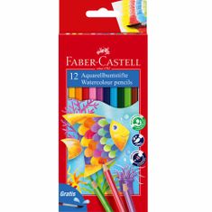 Faber-Castell Pastelky akvarelové set 12 farebné + štetec v pap.krab.