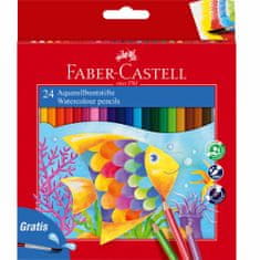 Faber-Castell Pastelky akvarelové set 24 farebné + štetec v pap.krab.