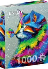 ENJOY Puzzle Krásna mačka a motýľ 1000 dielikov