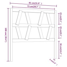 Vidaxl Čelo postele sivé 81x4x100 cm masívna borovica