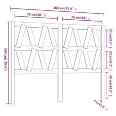 Vidaxl Čelo postele čierne 166x4x100 cm masívna borovica