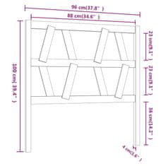 Vidaxl Čelo postele sivé 96x4x100 cm masívna borovica