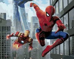 ZUTY Diamantové maľovanie - SPIDERMAN A IRON MAN V LETE 40x50 cm NO