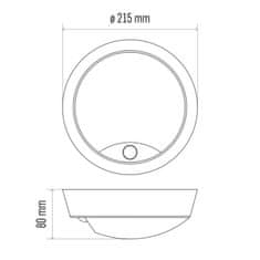EMOS EMOS LED prisadené svietidlo s PIR, kruh čierna / biela 14W teplá biela 1539071240