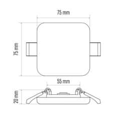 EMOS EMOS Lighting LED panel 75 × 75, štvorcový zabudovateľný biely, 6W neutr. b., IP65 1540210621