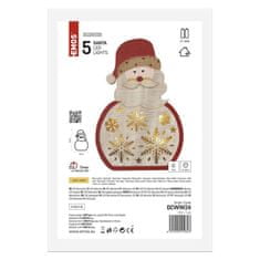 EMOS EMOS LED dekorácia drevená - Santa, 30 cm, 2x AAA, vnútorná, teplá biela, časovač DCWW24