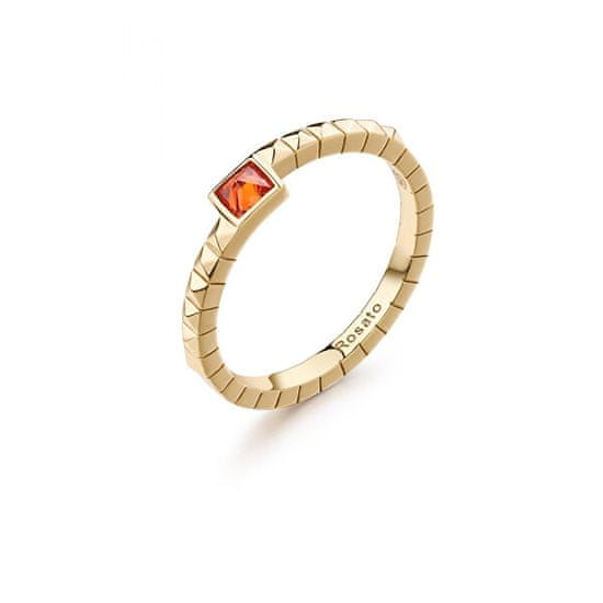 Rosato Elegantný pozlátený prsteň s kubickým zirkónom Cubica RZCU100