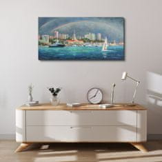 COLORAY.SK Obraz Canvas Prístav dúhových lodí 100x50 cm