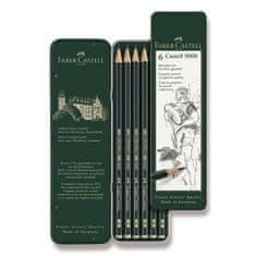 Faber-Castell Grafitová ceruzka Castell 9000 6 ks, plechová krabička