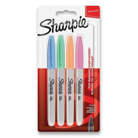 Sharpie Permanentný popisovač Fine súprava 4 ks, pastelové farby