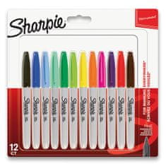 Sharpie Permanentný popisovač Fine sada 12 farieb