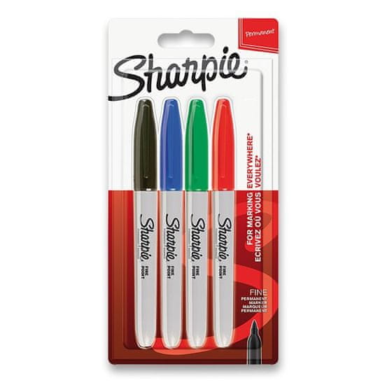 Sharpie Permanentný popisovač Fine sada 4 farieb