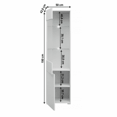 KONDELA Vitrína 1D1W, biela / biely extra vysoký lesk HG, JOLK