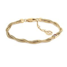 Tommy Hilfiger Dvojitý krútený náramok z pozlátenej ocele Braided Metal 2780689