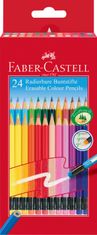 Faber-Castell Pastelky gumovateľné set 24 farebné šesťhranné