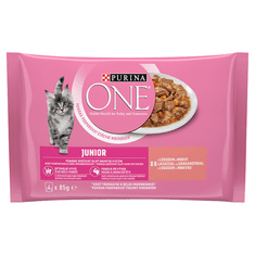 Purina ONE Multipack JUNIOR minifiletky s lososom a mrkvou v šťave 48x85 g