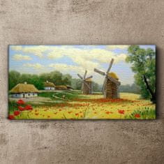 COLORAY.SK Obraz canvas Country Mraky Maki Kvety 100x50 cm