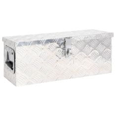 Vidaxl Úložný box strieborný 60x23,5x23 cm hliník