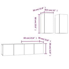 Vidaxl 4-dielna súprava TV skriniek hnedý dub spracované drevo